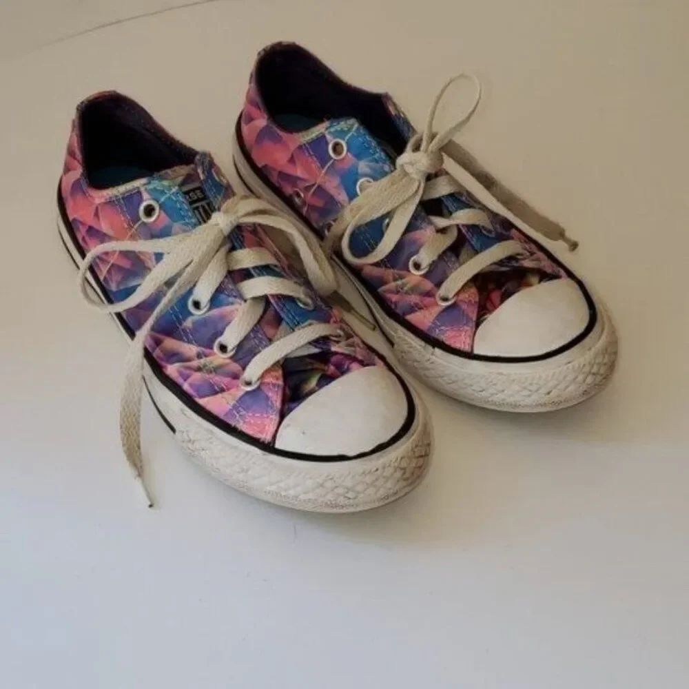 Converse Chuck Taylor Shoes SNEAKERS Low Tops Geo Prism PINK PURPLE Youth KIDS 1
